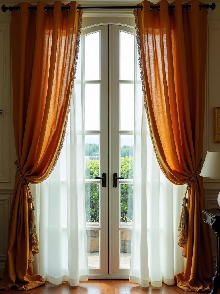 layered curtains enhance decor