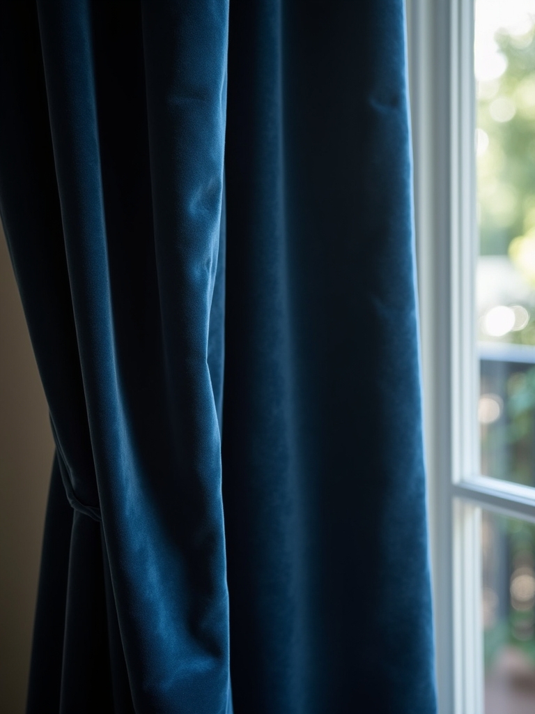 luxurious deep navy drapes