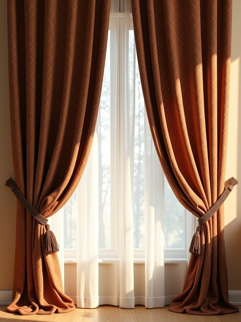 modern beige brown curtains