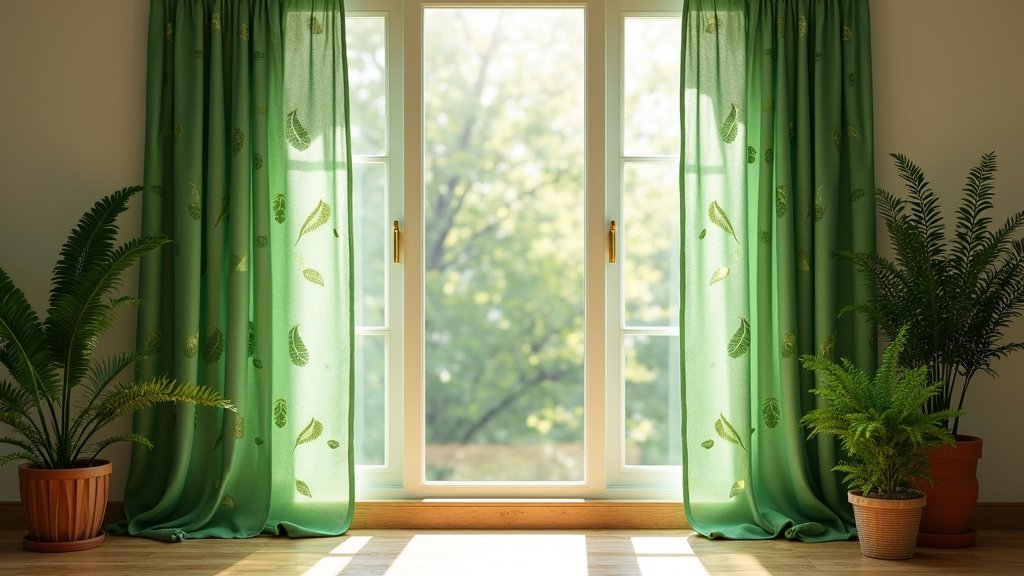nature inspired green curtains