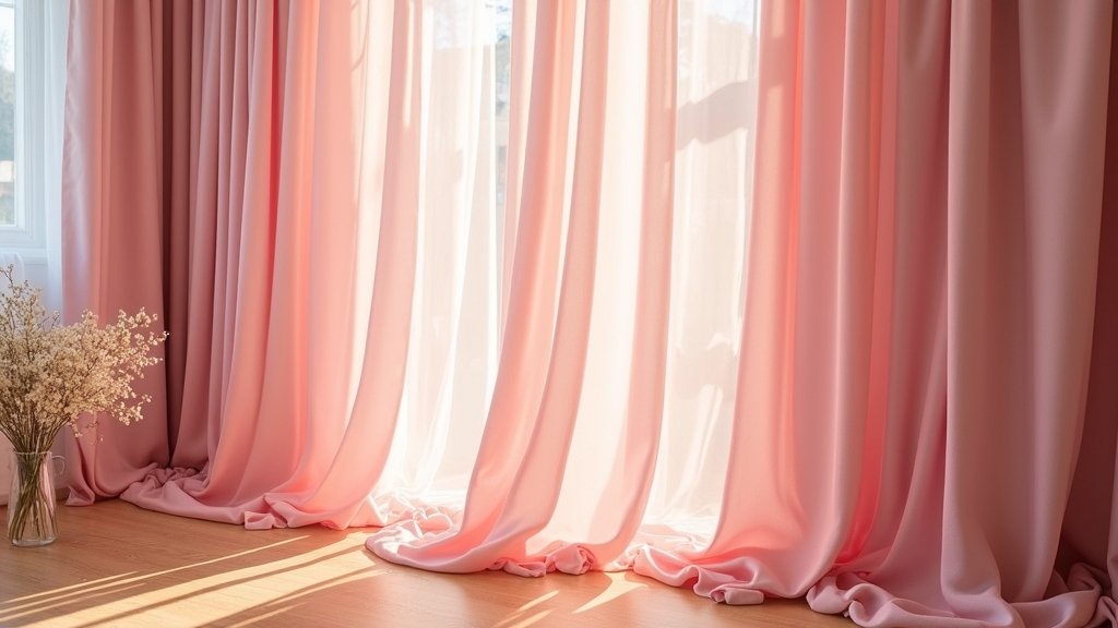 romantic pink curtain decor
