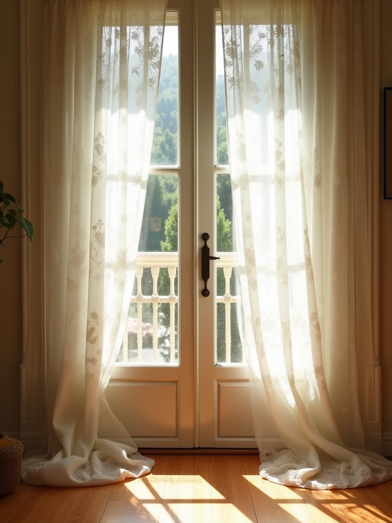 romantic sheer lace curtains