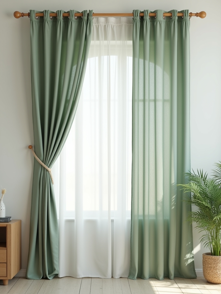sage green cotton curtains