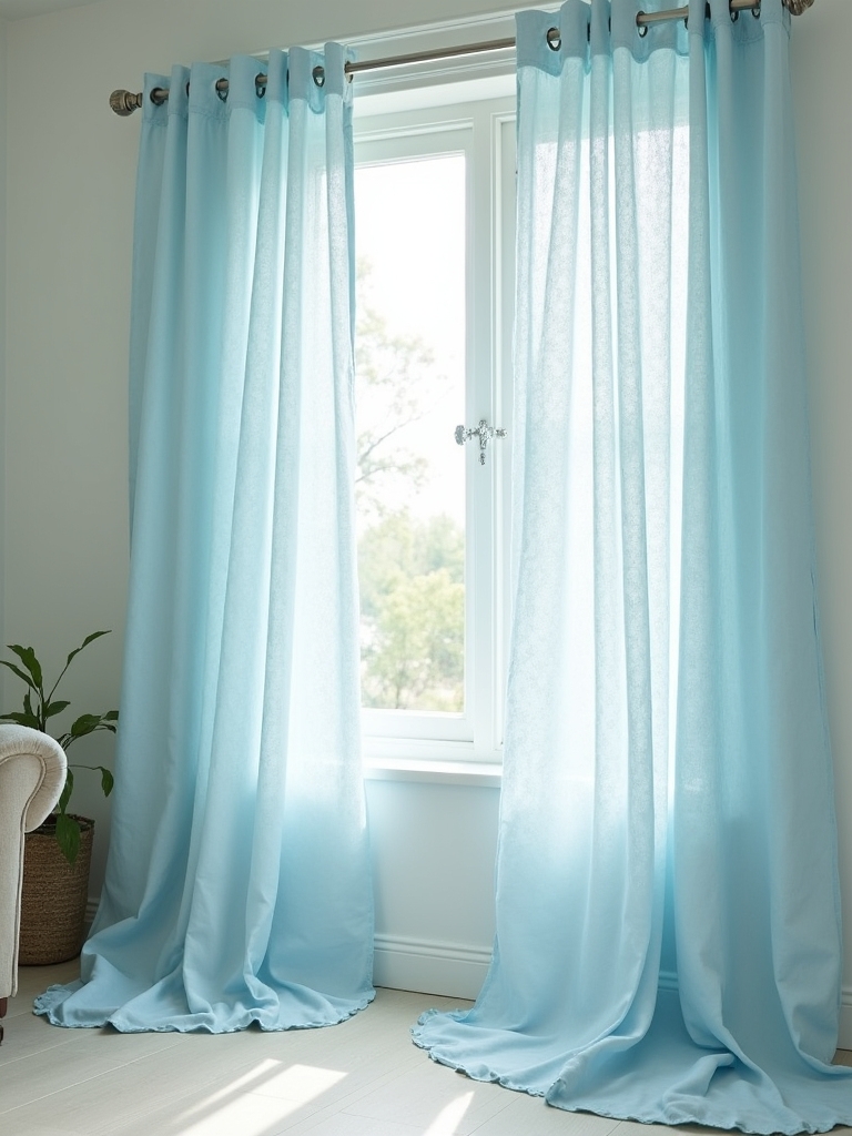 soft inviting powder blue curtains