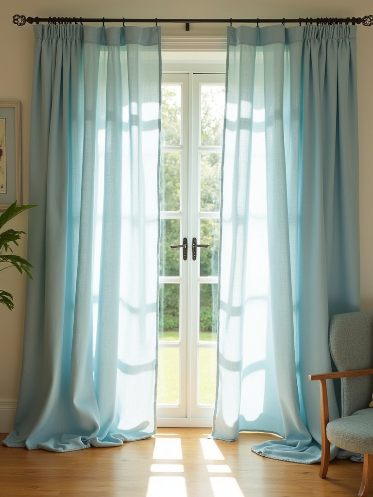 soothing light blue panels