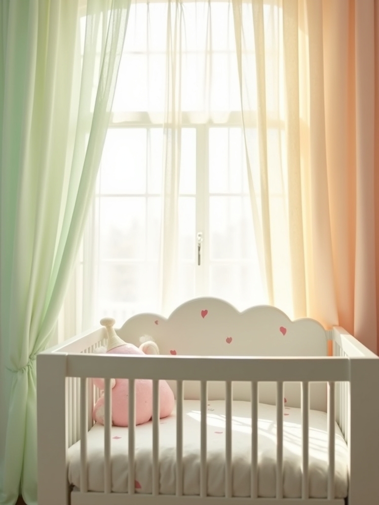 soothing pastel nursery curtains