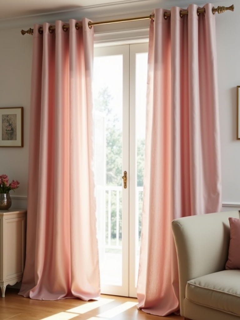sophisticated blush pink drapes