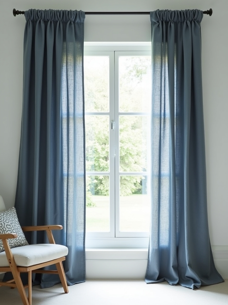 sophisticated slate blue drapes