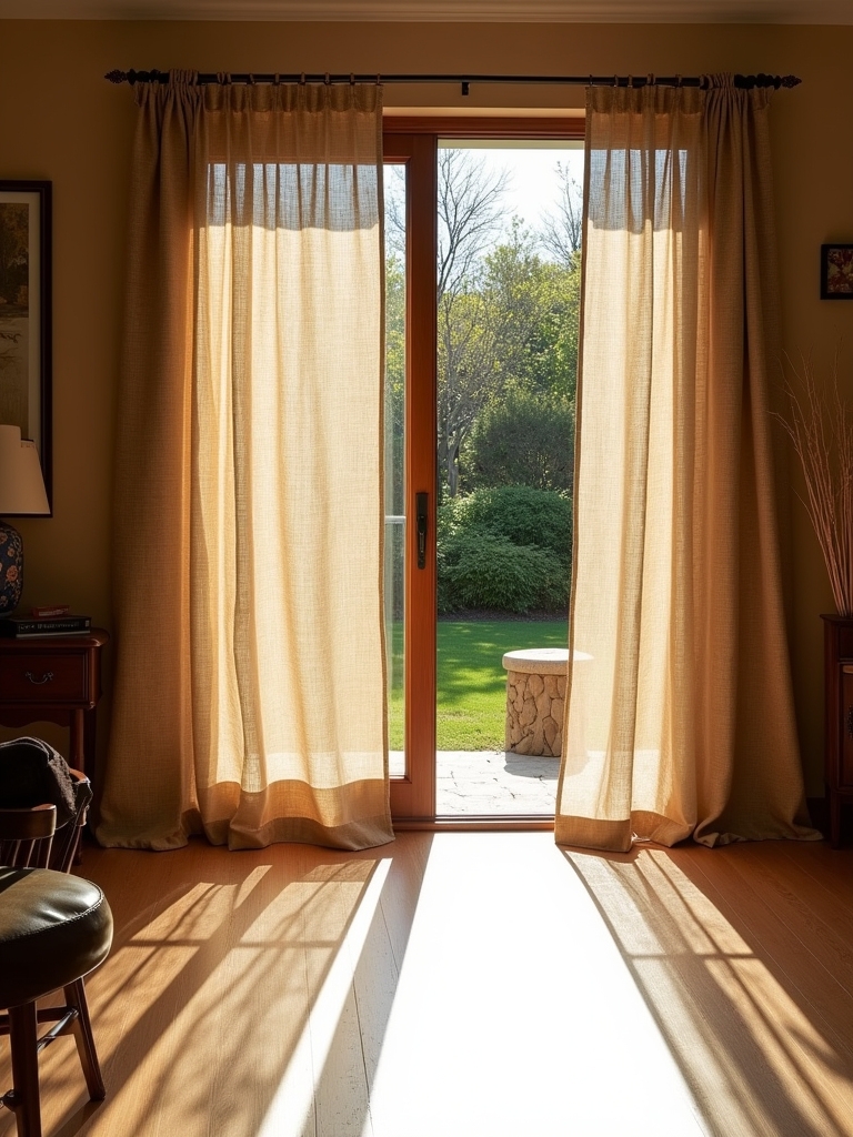 textured woven sliding curtains