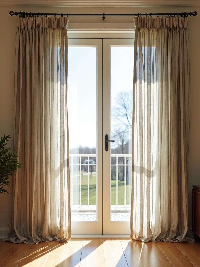 timeless striped sliding curtains