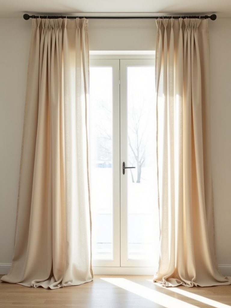 warm neutral minimalist drapes