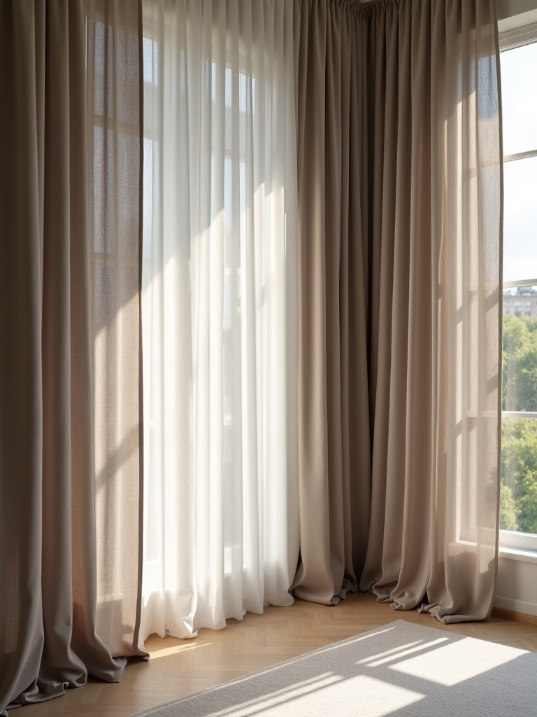 warm taupe twill drapes