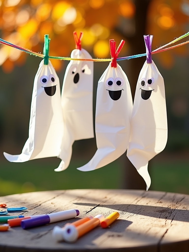 adorable paper bag ghosts