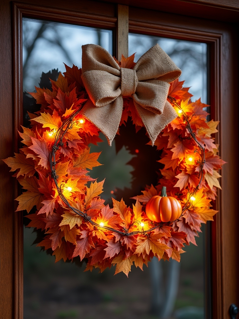 autumn themed moon wreath creation