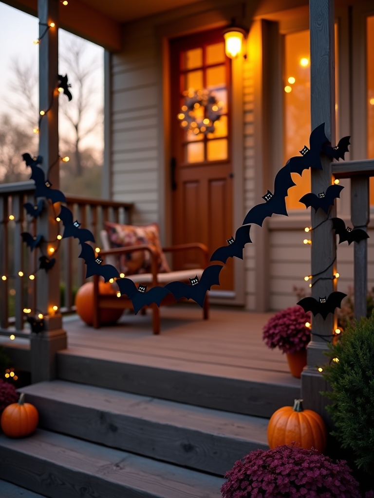bat garland halloween decor