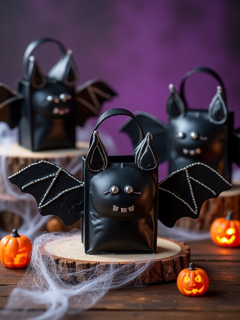 bat themed halloween treat bags