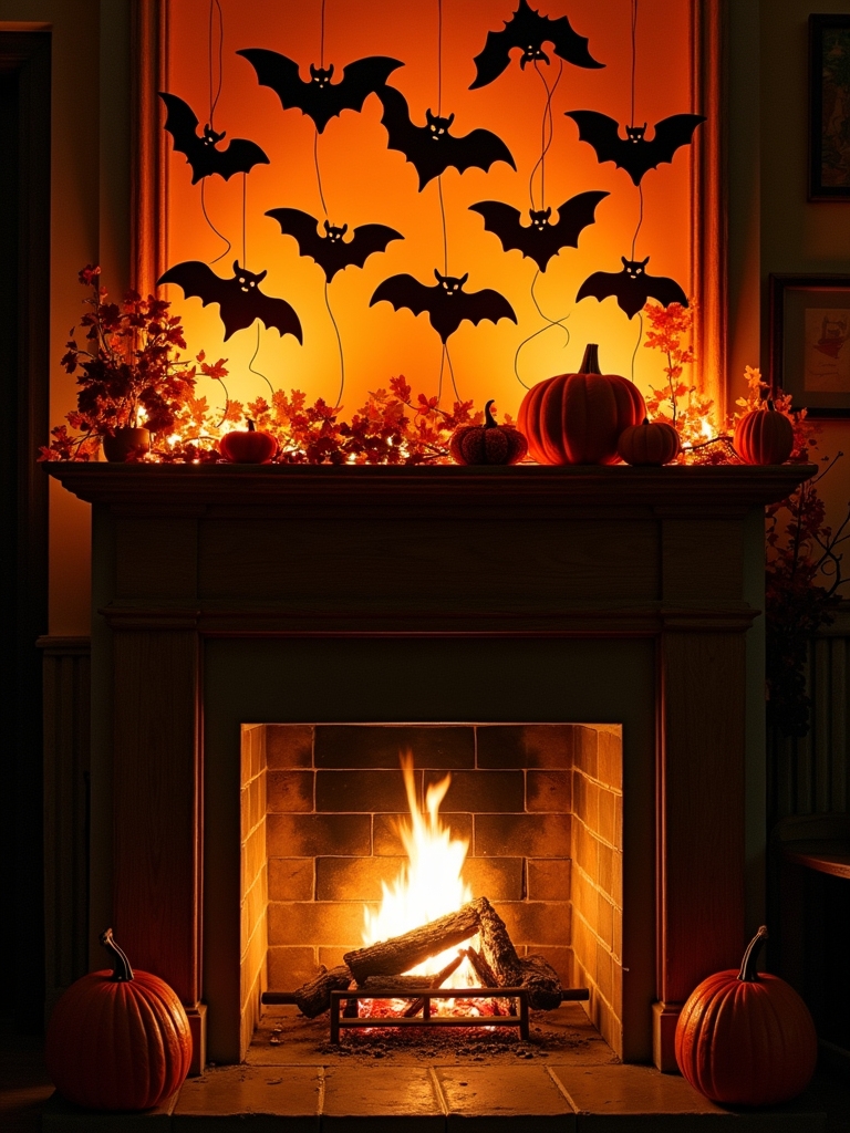 bat themed halloween wall decor
