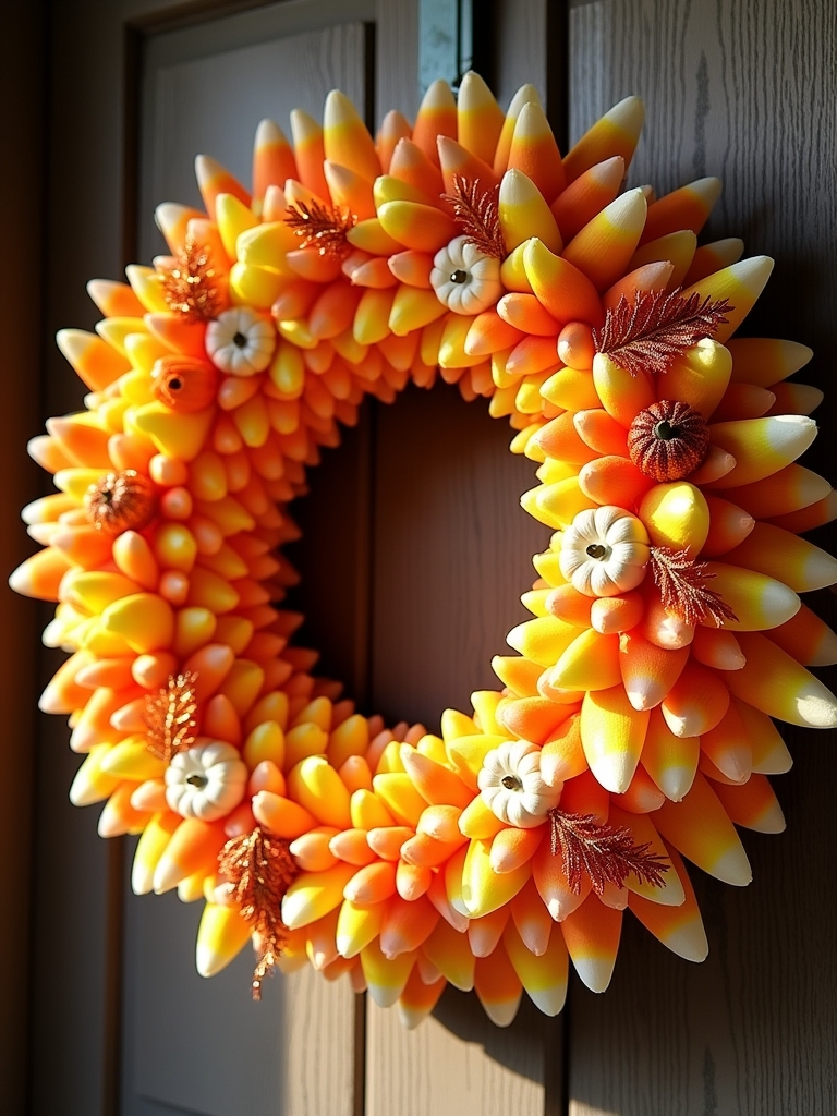 candy corn halloween wreath