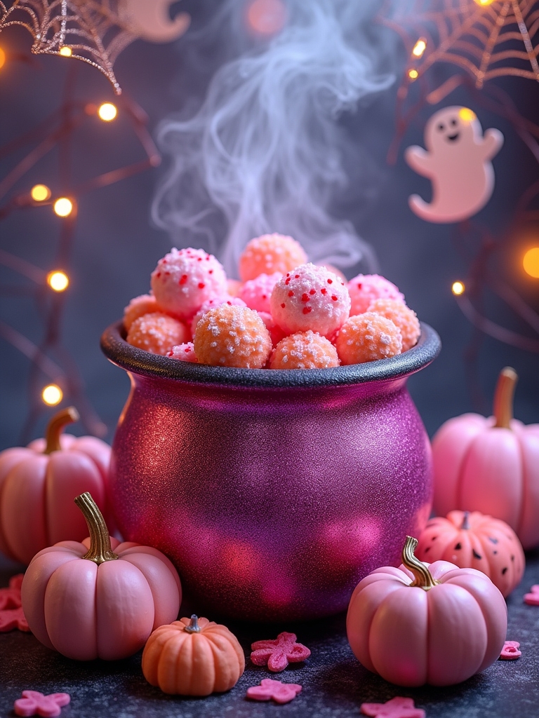 candy pink halloween decor