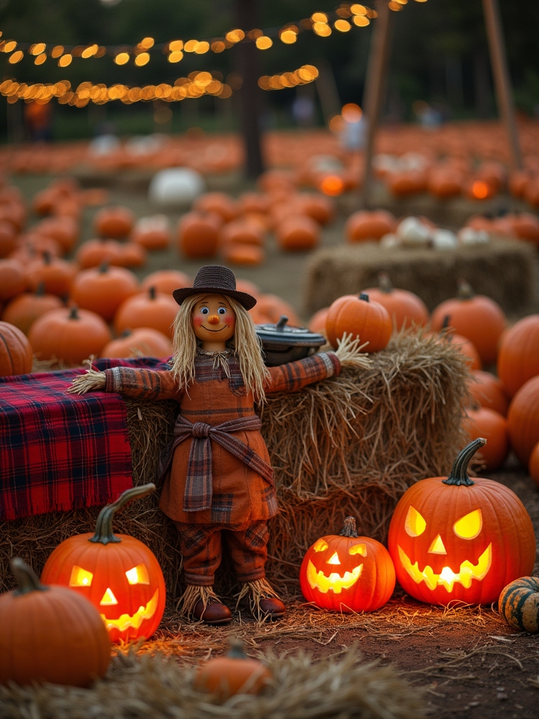 charming autumn pumpkin display