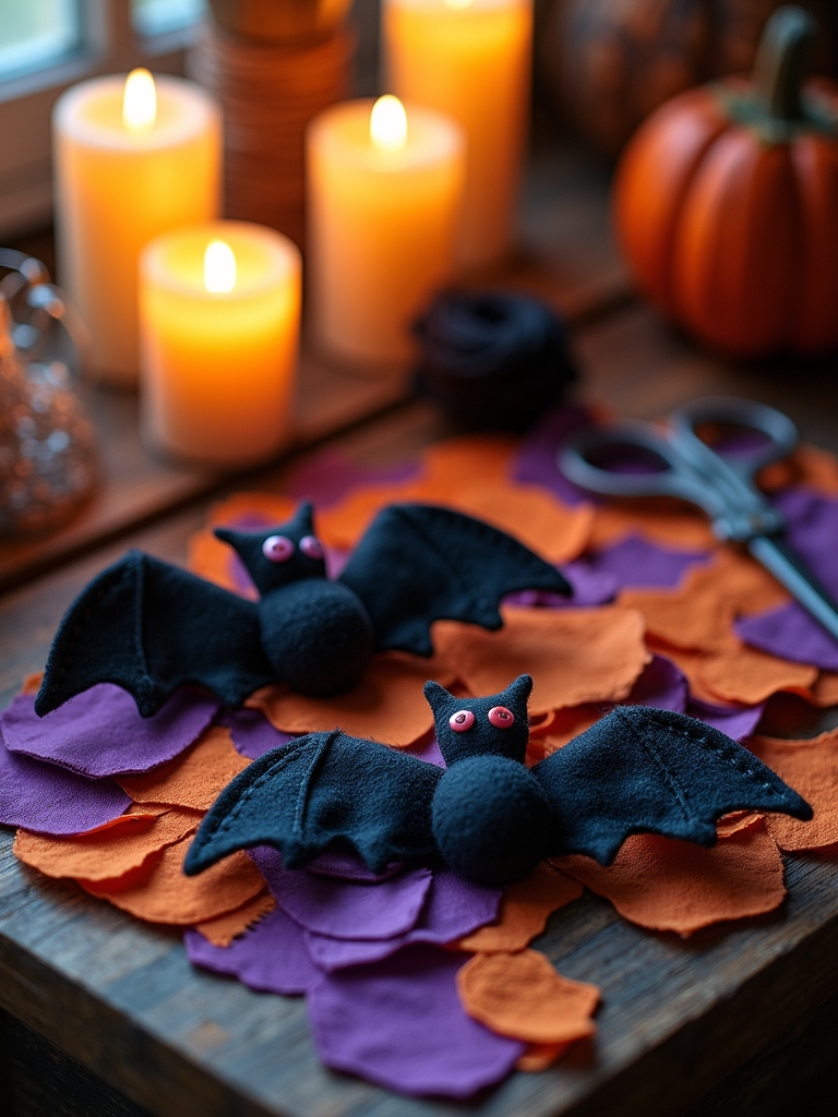 charming fabric scrap bats