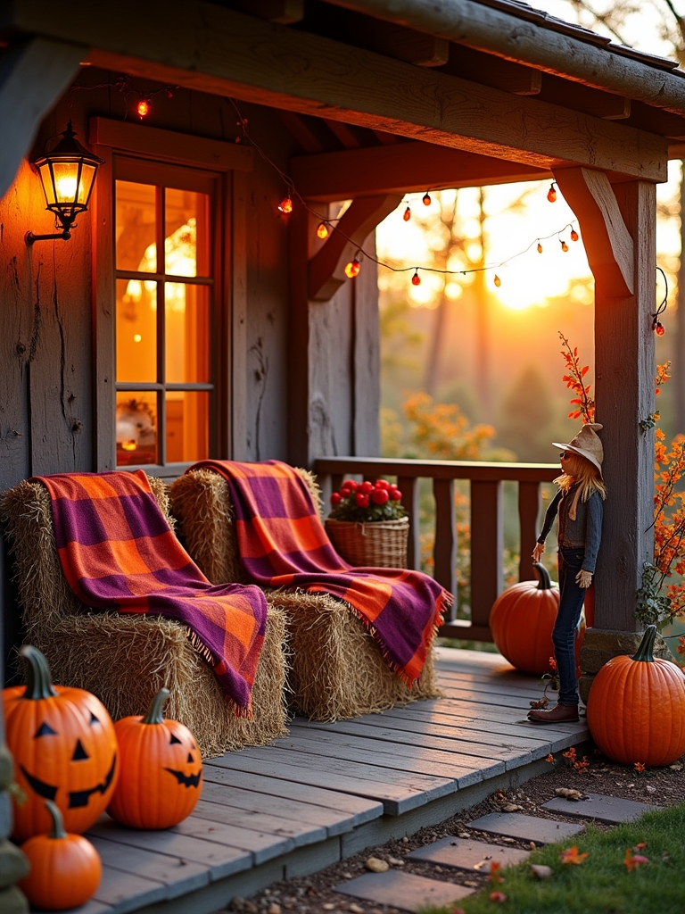 charming hay bale seating