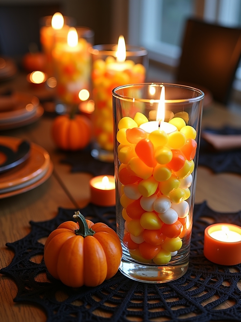 colorful halloween candy displays