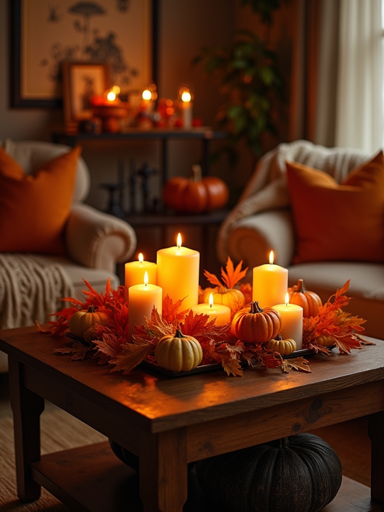 cozy halloween candle ambiance