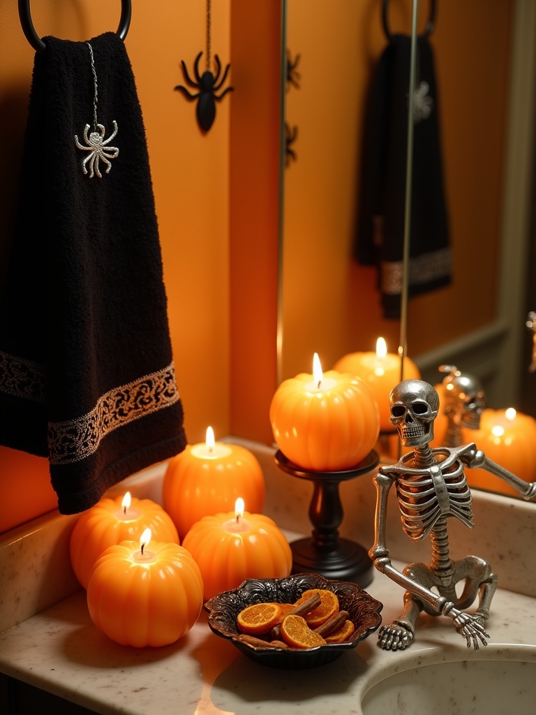 cozy halloween candle atmosphere