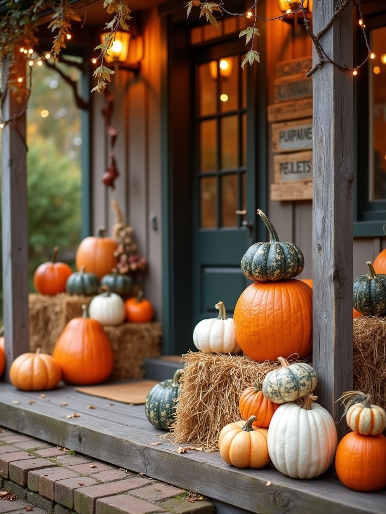 creative pumpkin halloween display