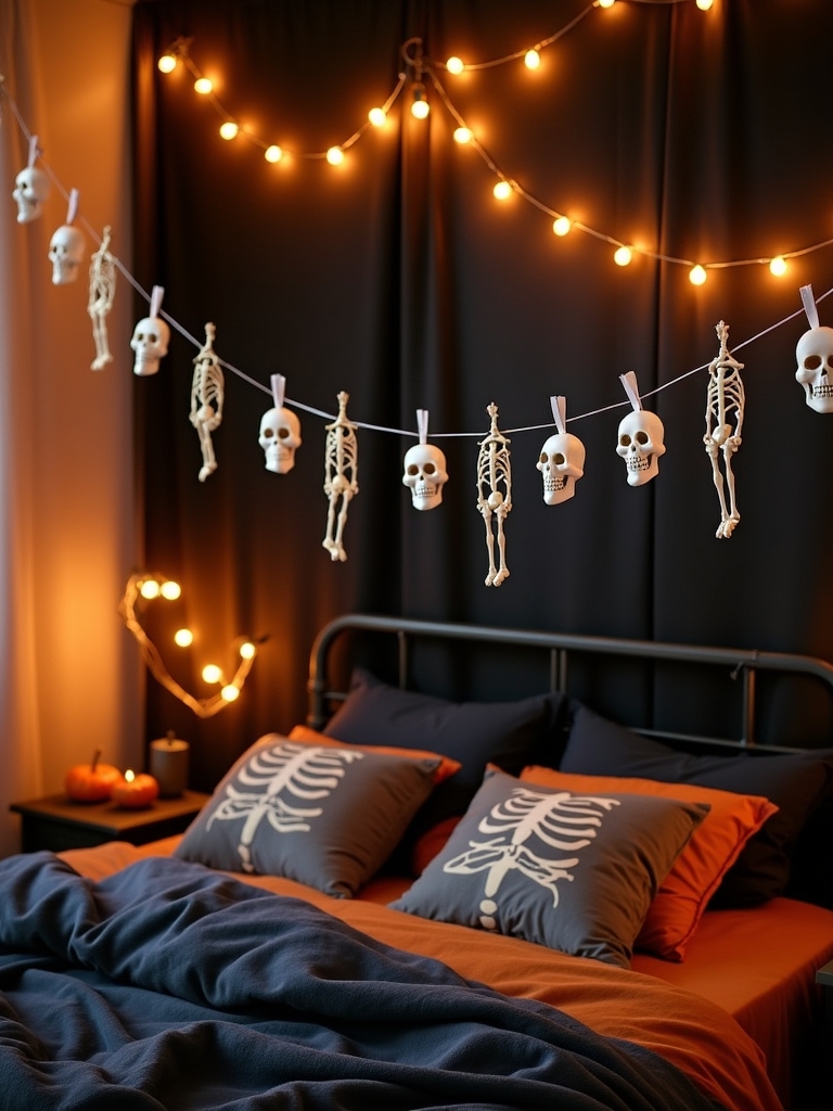 diy spooky skeleton garland