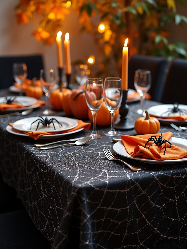 eerie cobweb table settings