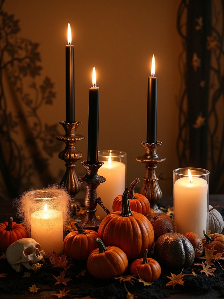 eerie elegant candle arrangements