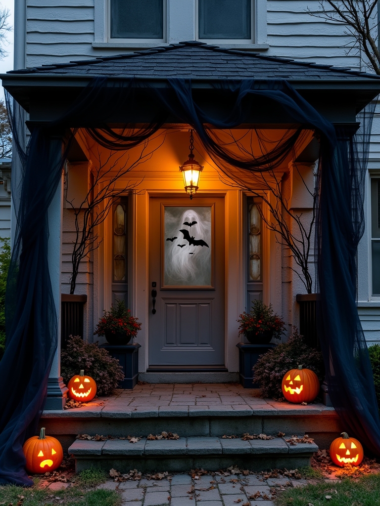 eerie halloween window decor