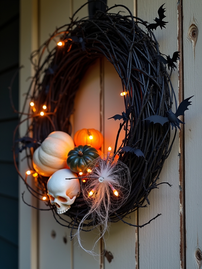 eerie halloween wreath decoration