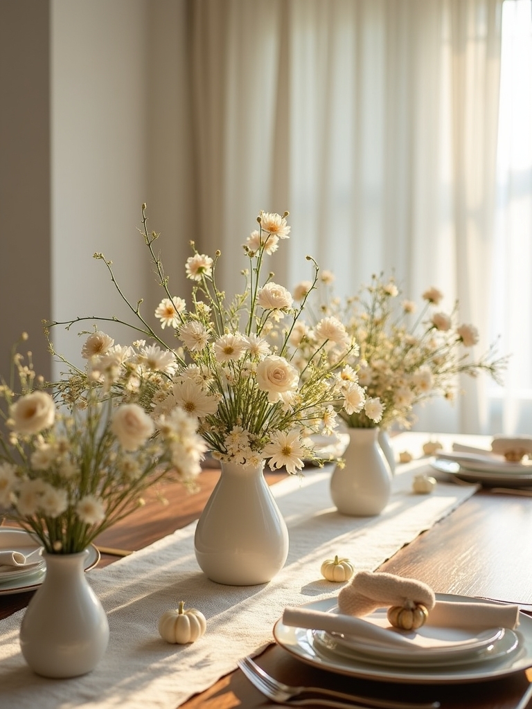 elegant creamy floral arrangements