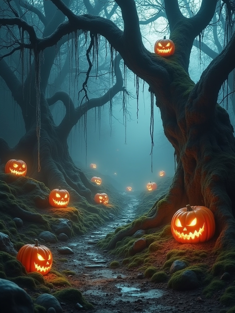 enchanted halloween forest decor