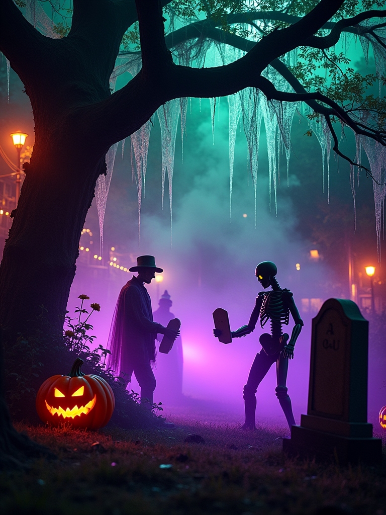 enchanted spooky lighting pathways