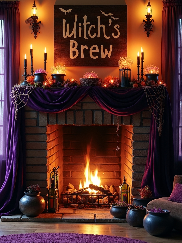 enchanted witch s brew mantel