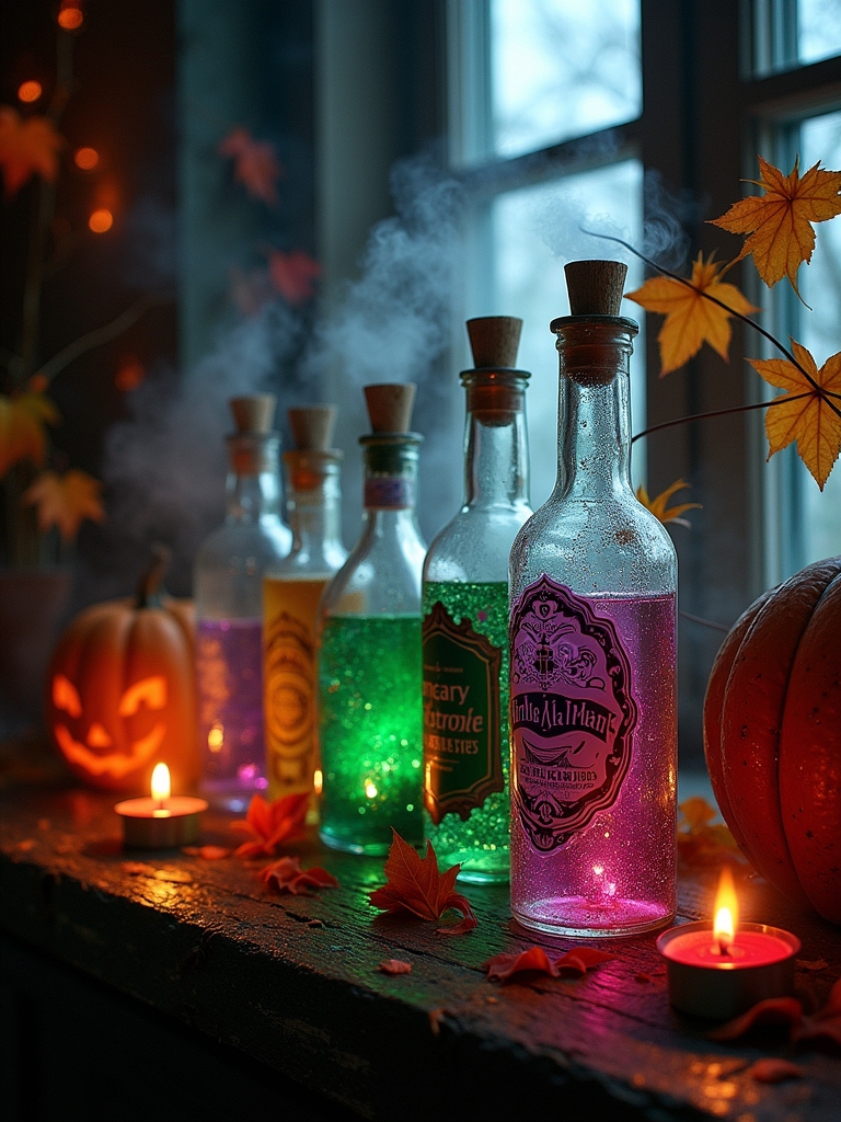 enchanting glowing potion displays