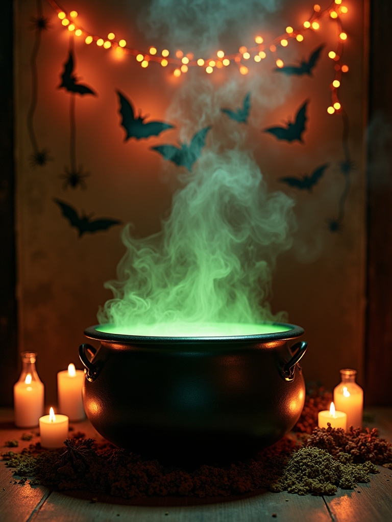 enchanting halloween cauldron decor