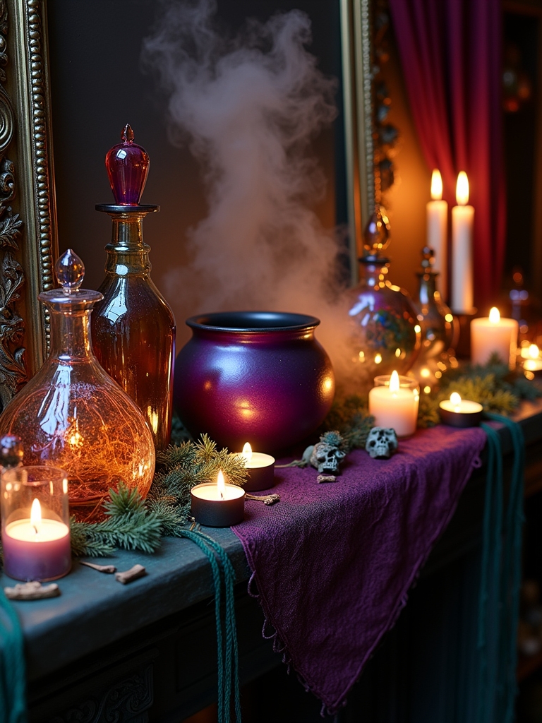 enchanting halloween potion display