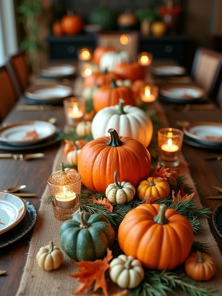 enchanting pumpkin centerpiece display