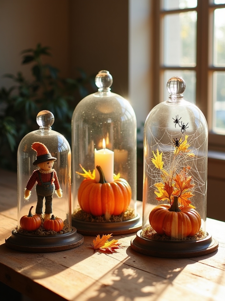 farmhouse cloche halloween decor