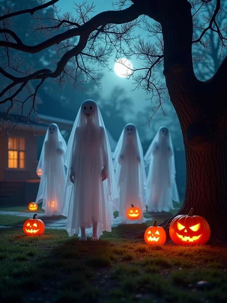 floating ghostly figures decor