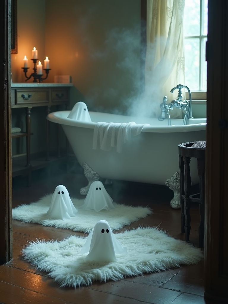ghostly halloween bath mats