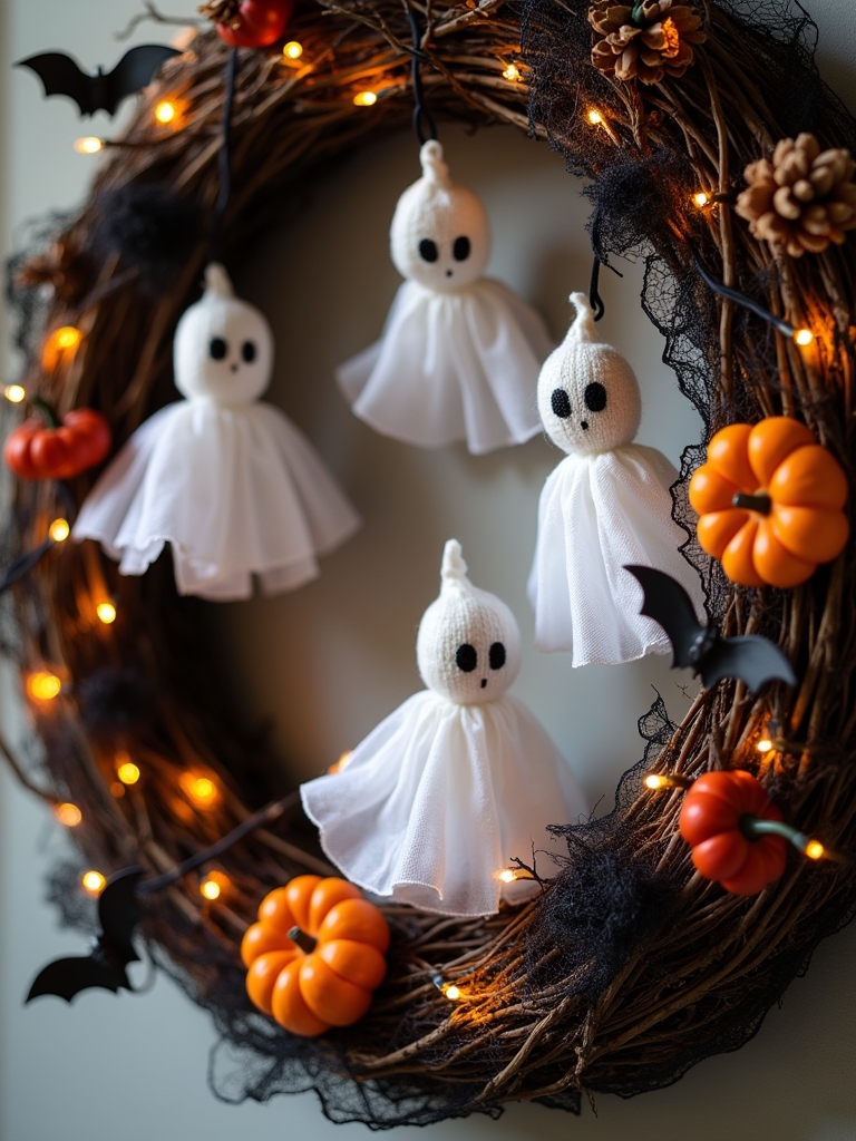 ghostly halloween wreath creation