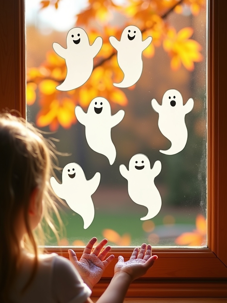 ghostly window cling decorations