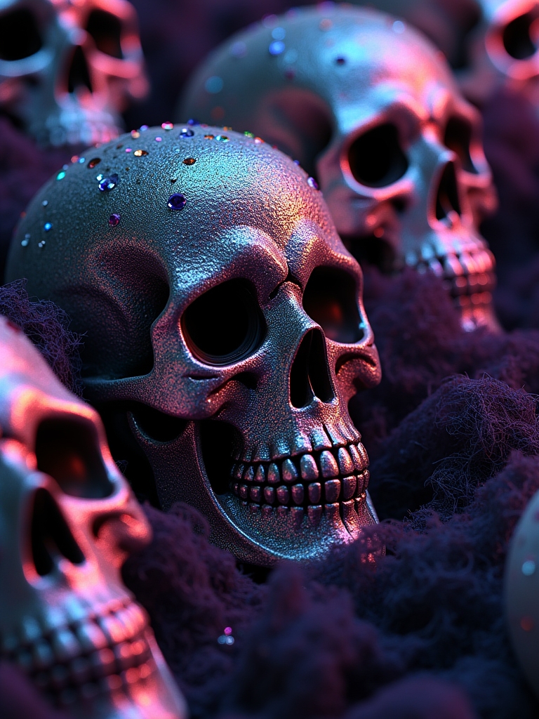 glamorous glittering skull masks