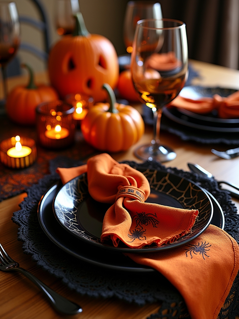 halloween color themed tableware